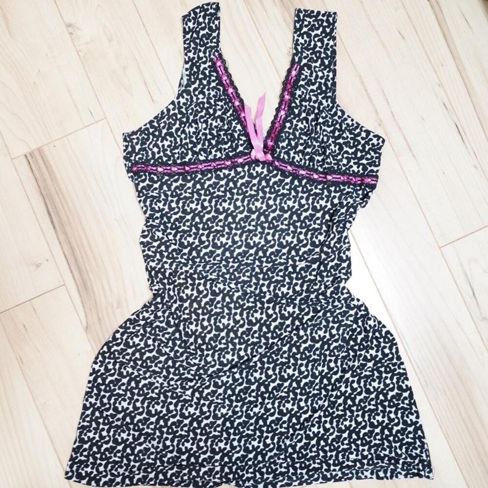 Kat Nap Leopard Print Slip Dress Y2K M